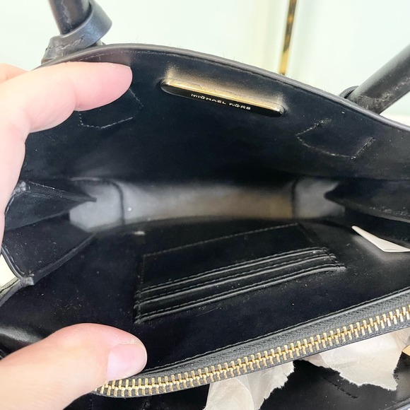 Michael Kors Black Leopard Real Haircalf Dyed Leather Crossbody Sling Handbag - Picture 11 of 16